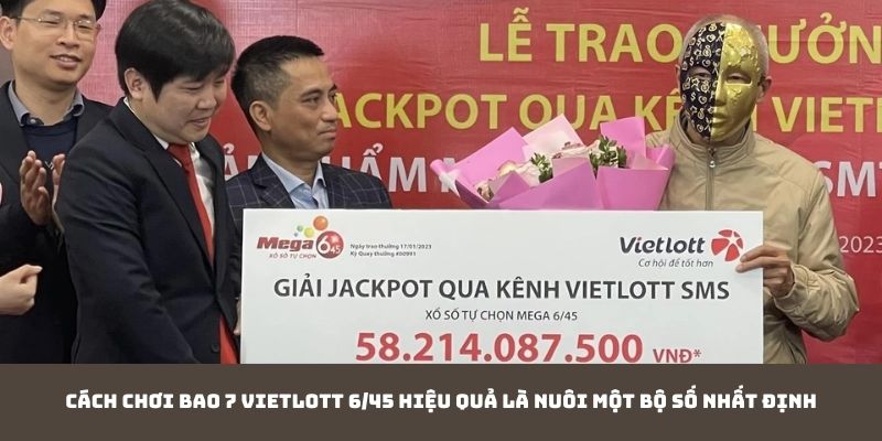 Cách chơi bao 7 Vietlott 6/45 hiệu quả là nuôi một bộ số nhất định