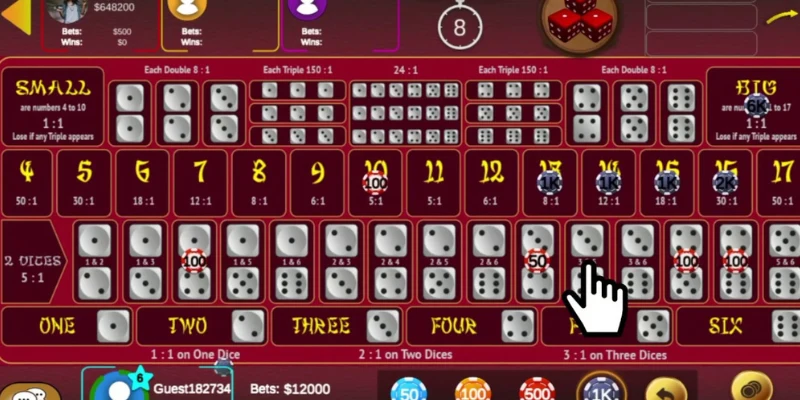 Cá cược Sicbo trên sảnh casino HC của Hi88 siêu hời